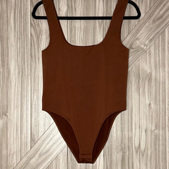 a new day Chocolate Brown Scoop Neck Bodysuit - Picture 3 of 4
